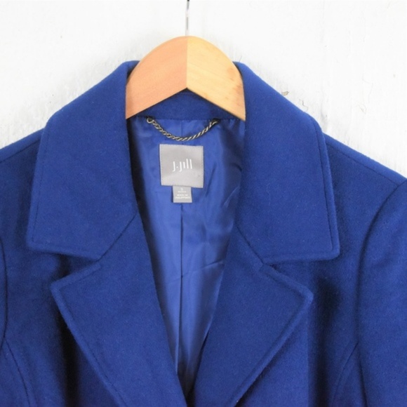 J. Jill Cobalt Blue Wool Blend 3/4 Length Peacoat - Picture 4 of 5